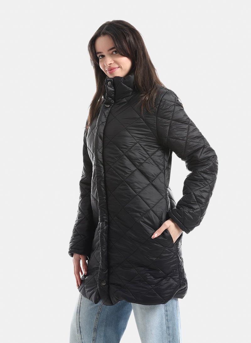 Andora Quilted Puffer Jacket_Black - Image 2